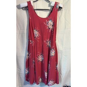 Torrid Dress Womens‎ 3 Red Floral Fit & Flare Pullover Sleeveless Elastic Waist